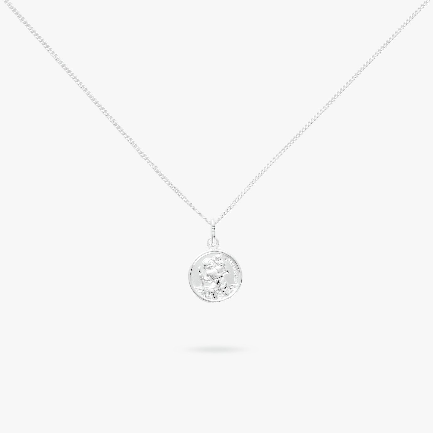 Revere Sterling Silver St Christopher Pendant Necklace
