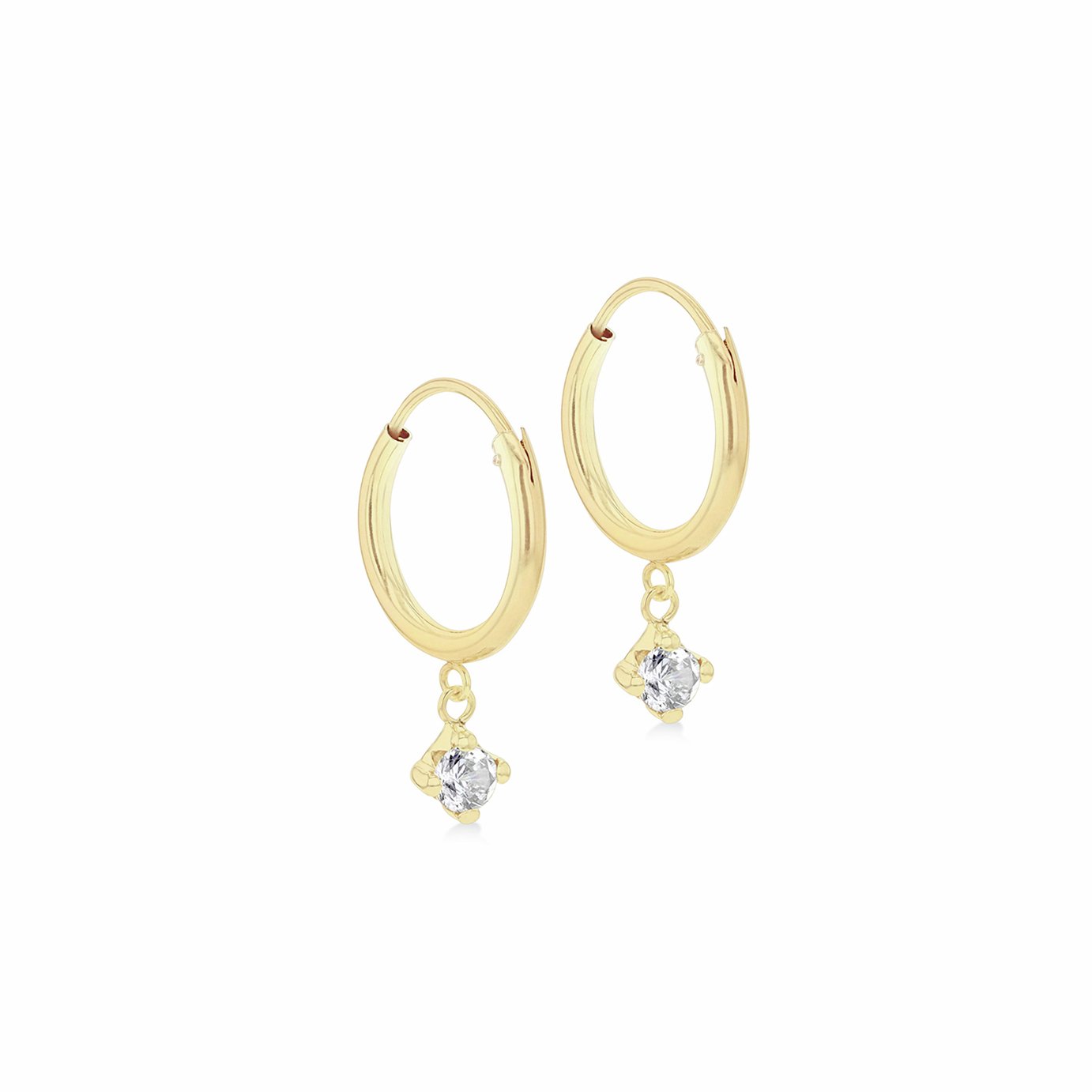 Revere 9ct Yellow Gold Hoop Drop Earrings