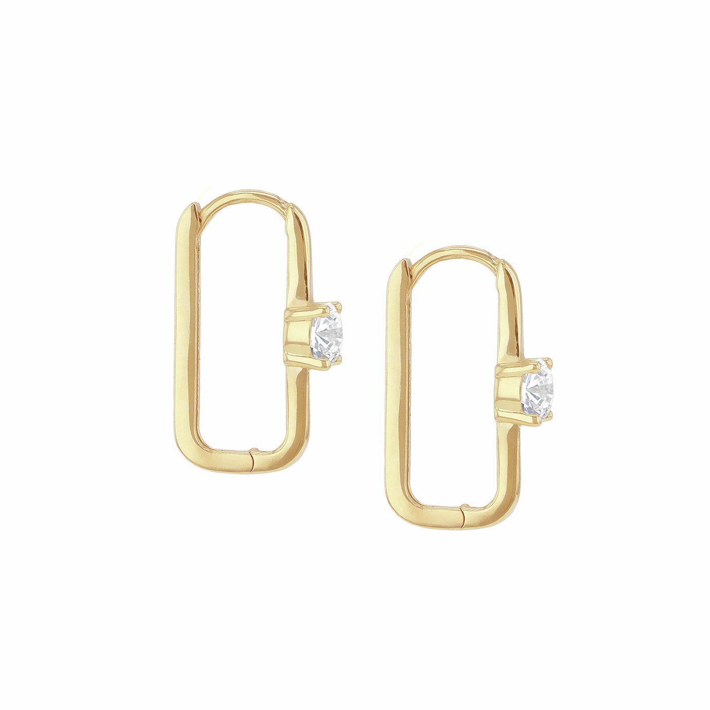 Revere 9ct Yellow Gold Rectangular Hoop Earrings