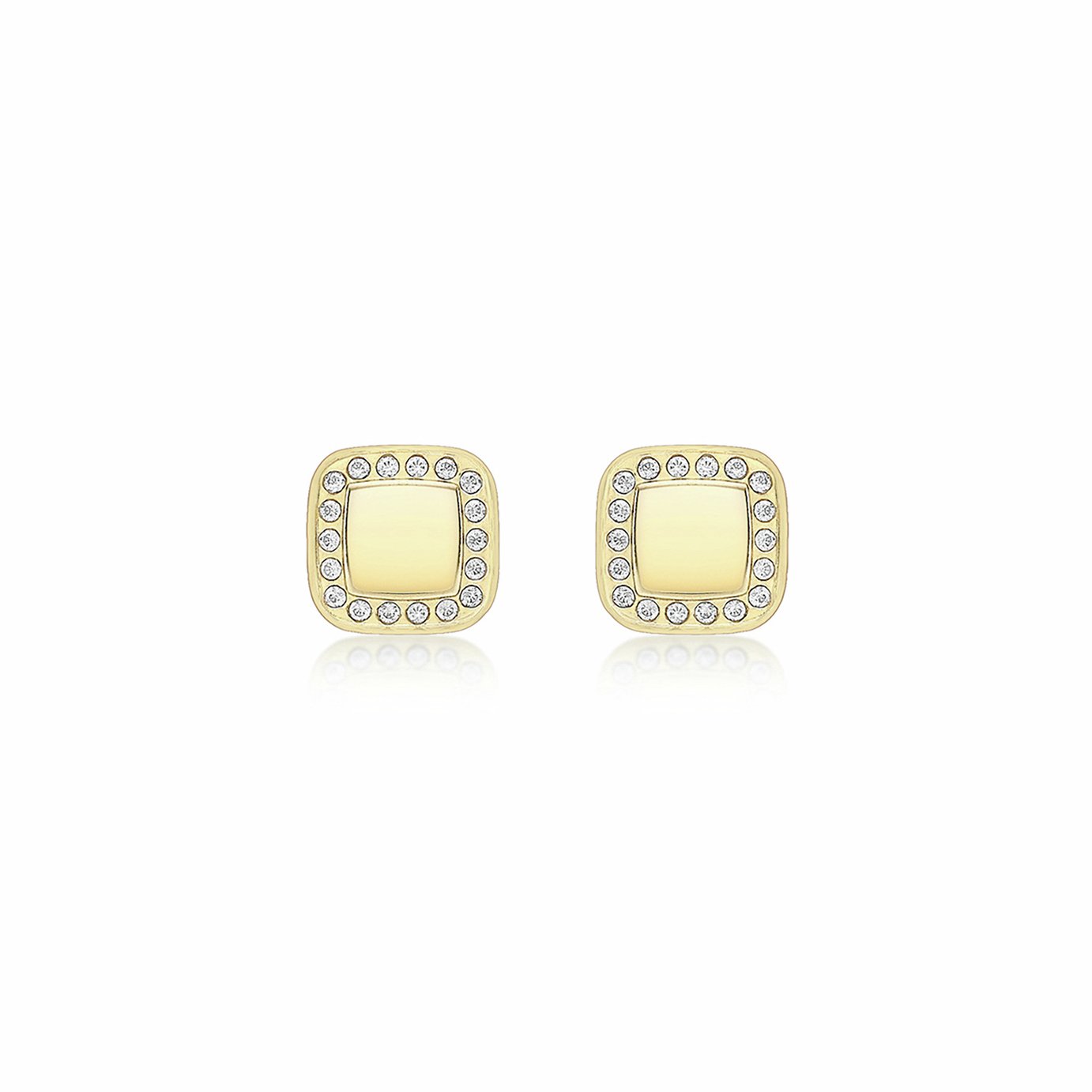 Revere 9ct Yellow Gold Square Stud Earrings