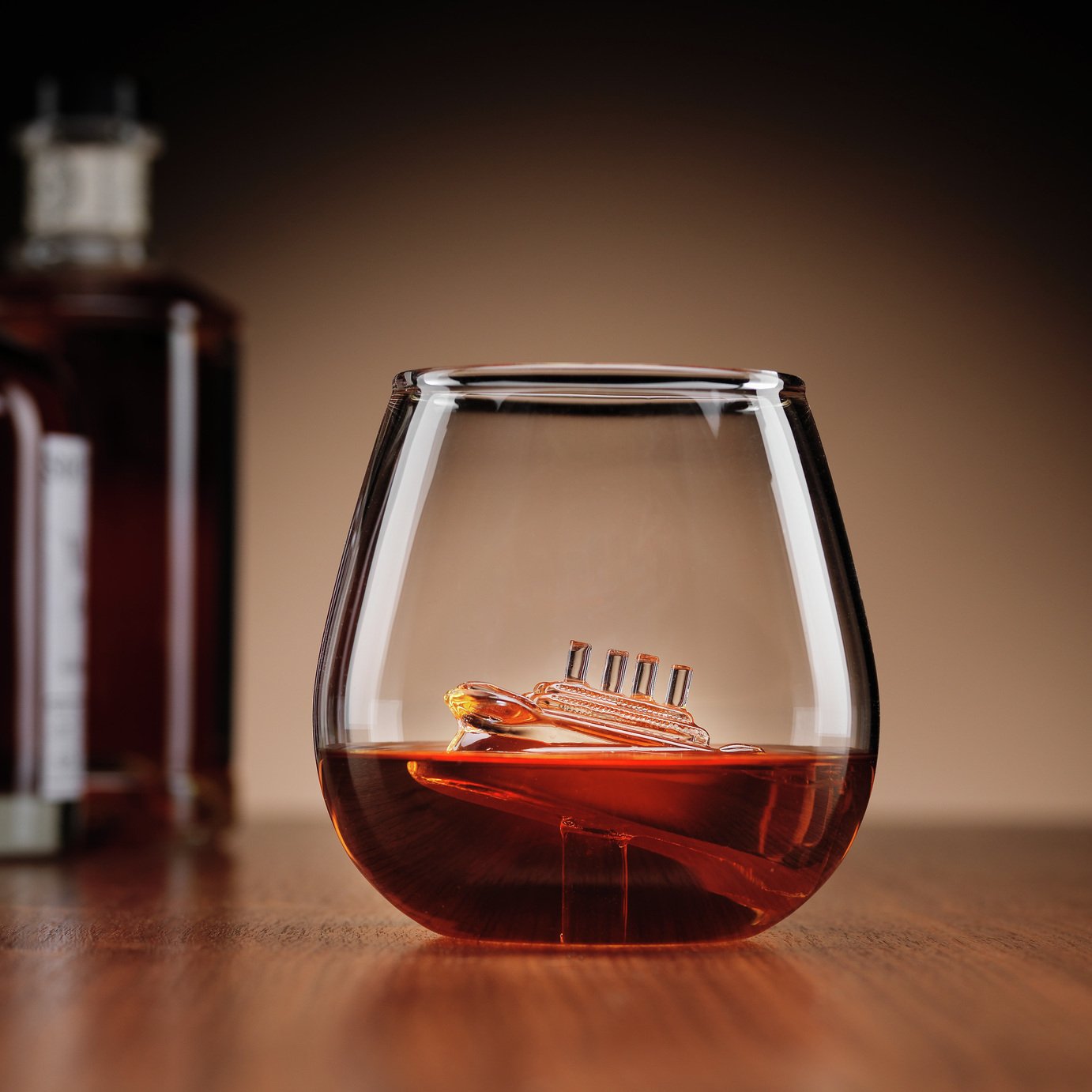 Menkind Connoisseur Creations Sinking Ship in Glass