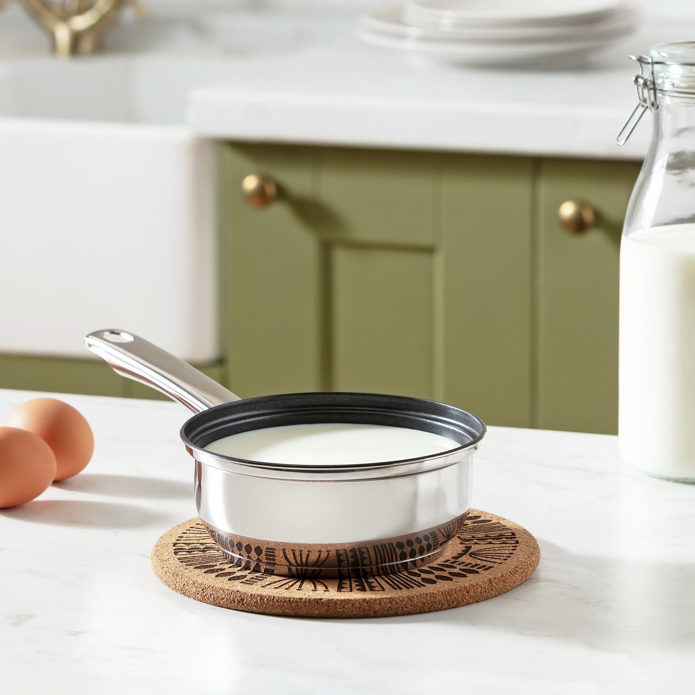Argos Home 14cm Stainless Steel Milkpan