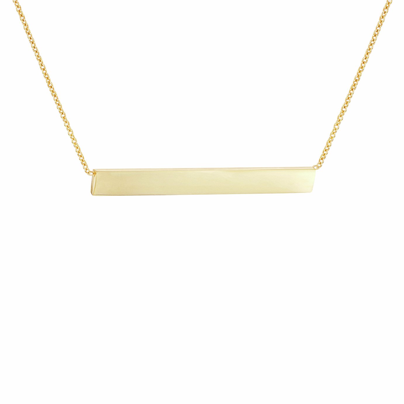 Revere 9ct Yellow Gold Flat Bar Chain Necklace