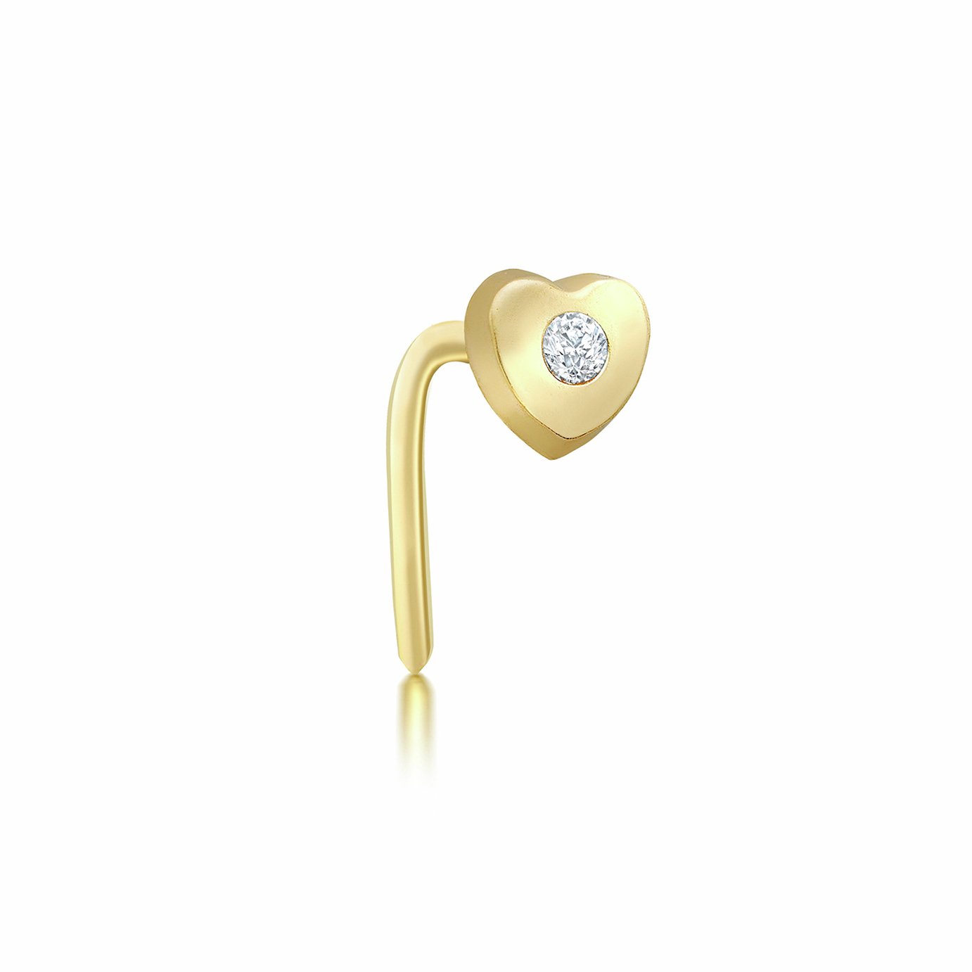 Revere 9ct Yellow Gold Heart Nose Studs