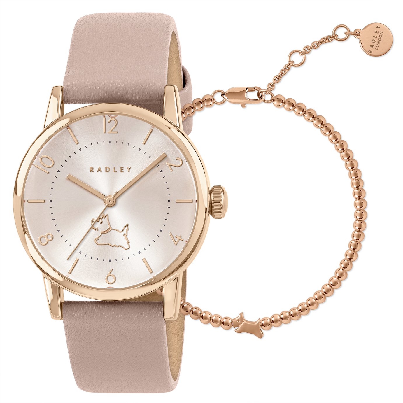 Radley Praire Pink Leather Strap Watch and Bracelet Set
