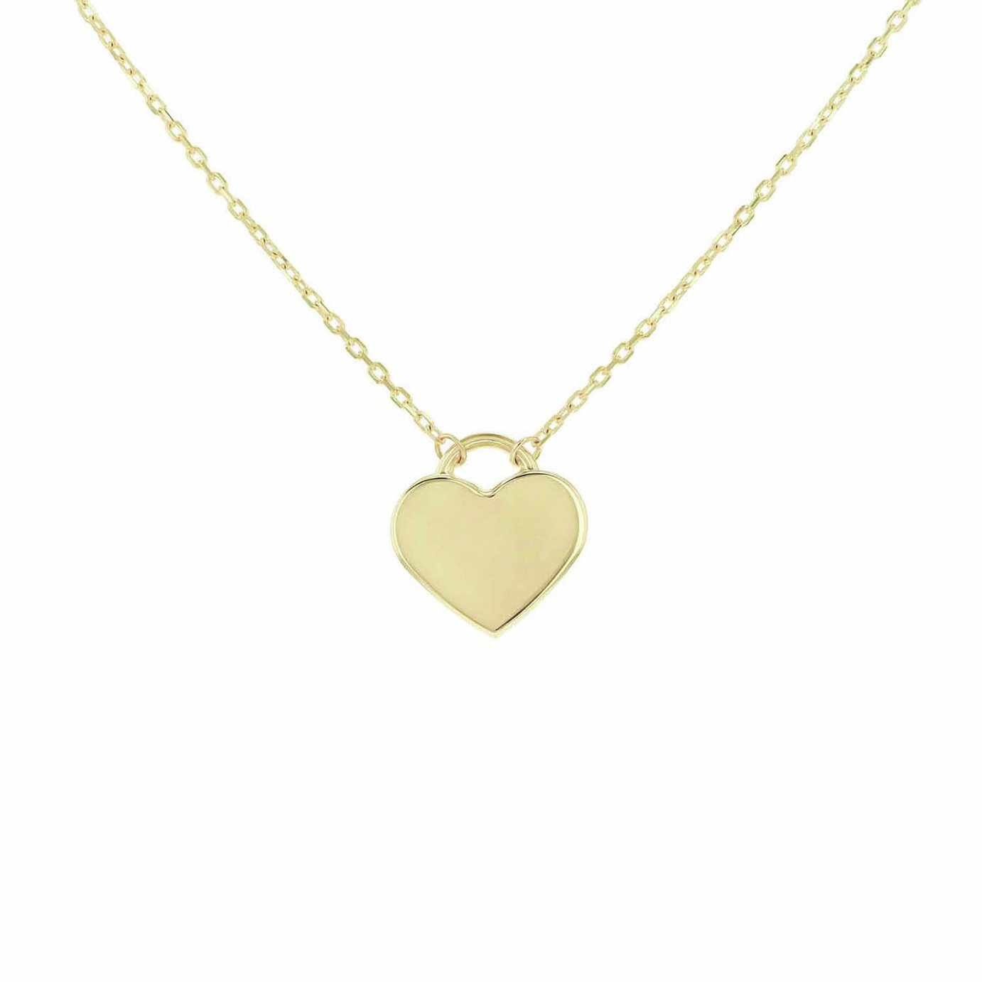 Revere 9ct Yellow Gold Heart Drop Engravable Necklace