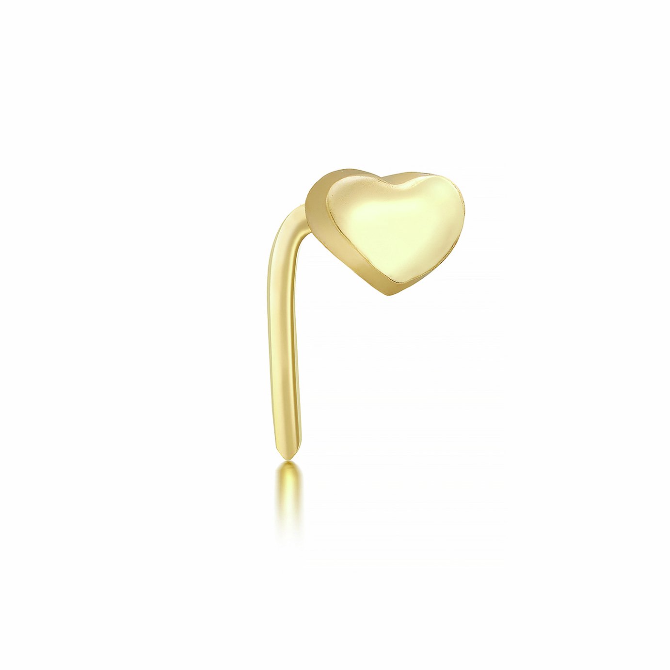 Revere 9ct Yellow Gold Heart Nose Studs