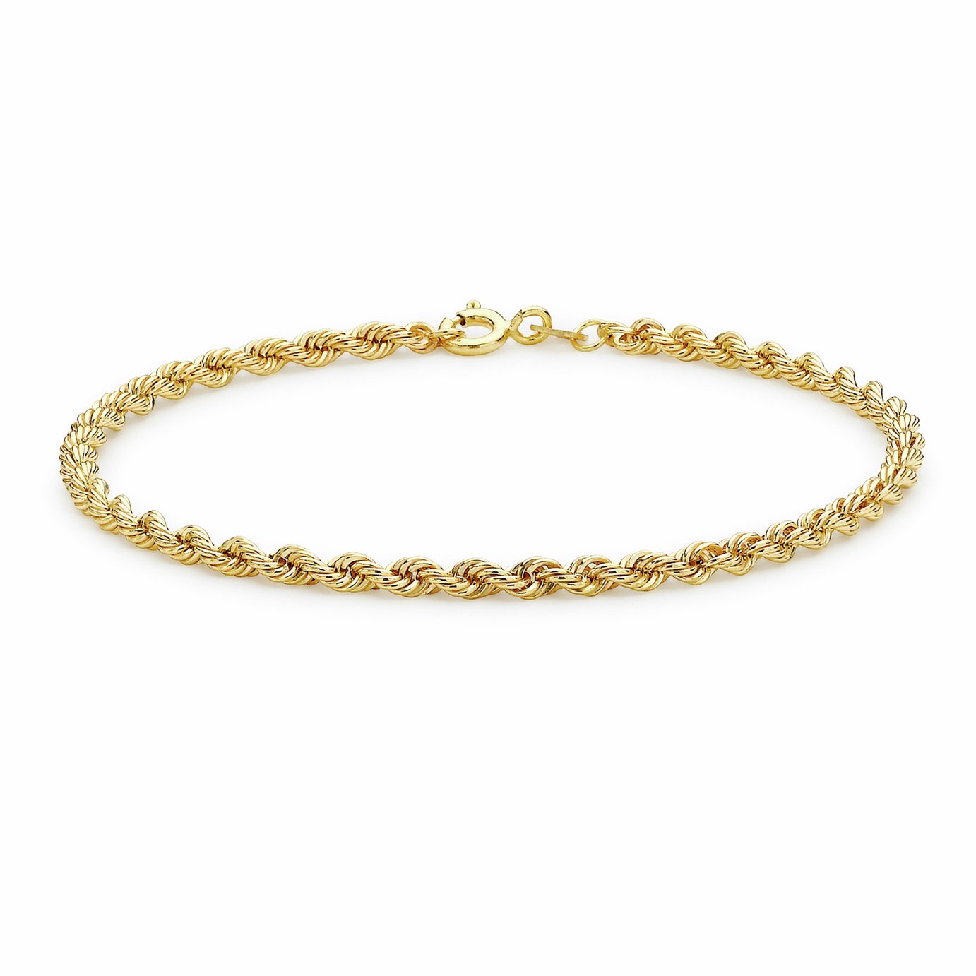 Revere 9ct Yellow Gold Rope Chain Bracelet