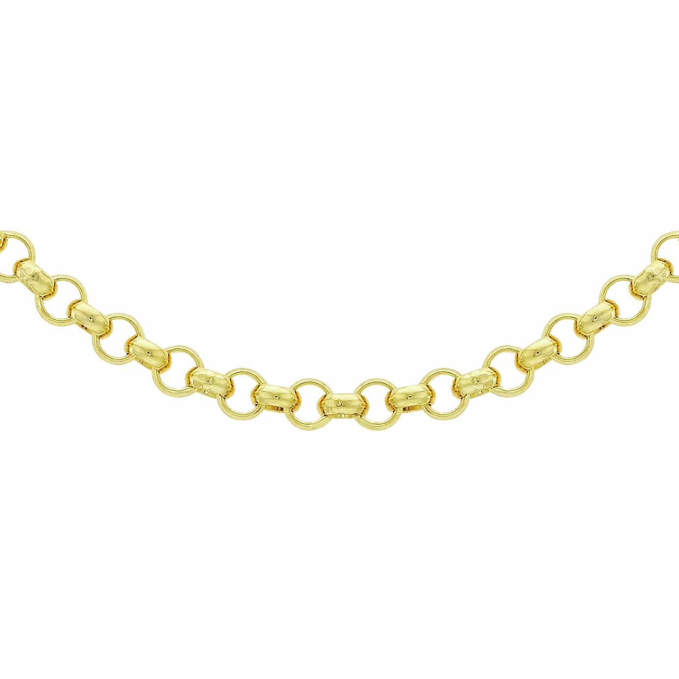 Revere 9ct Yellow Gold Round Belcher 18 Inch Chain