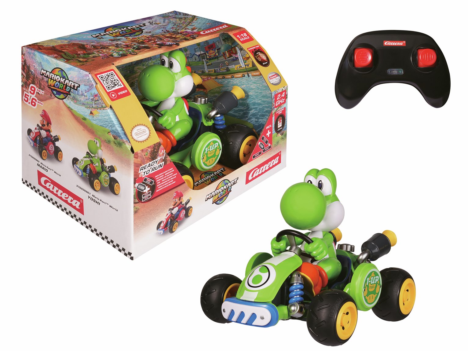 Carrera Mario Kart World Yoshi 1:18 Radio Controlled Car