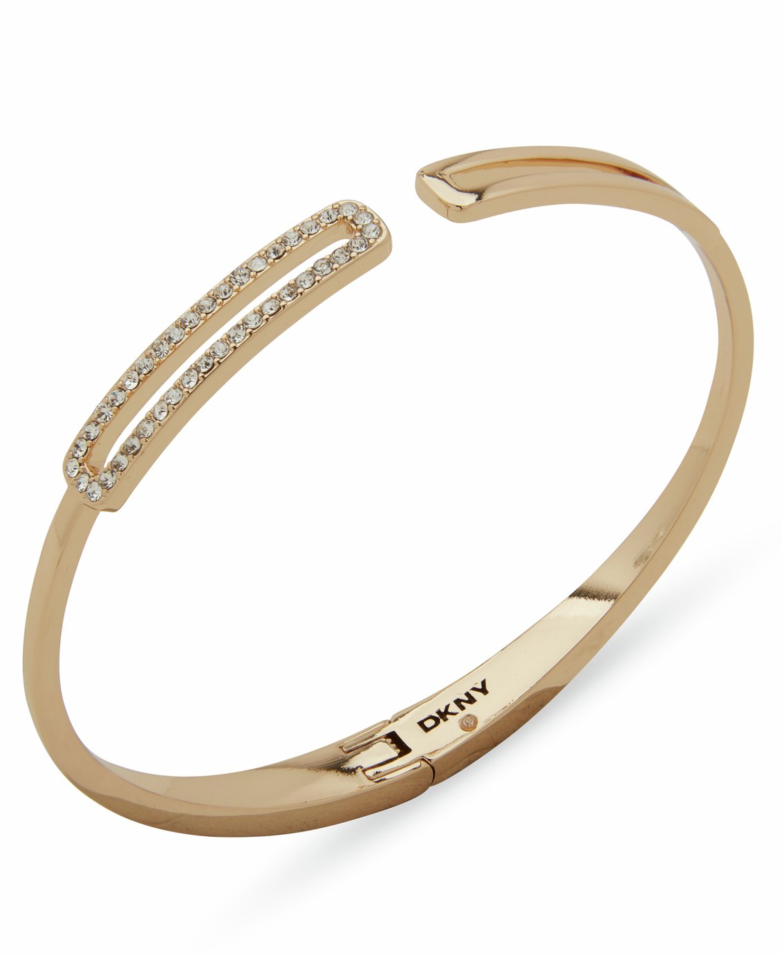 DKNY Gold Tone Pave Hinge Bangle