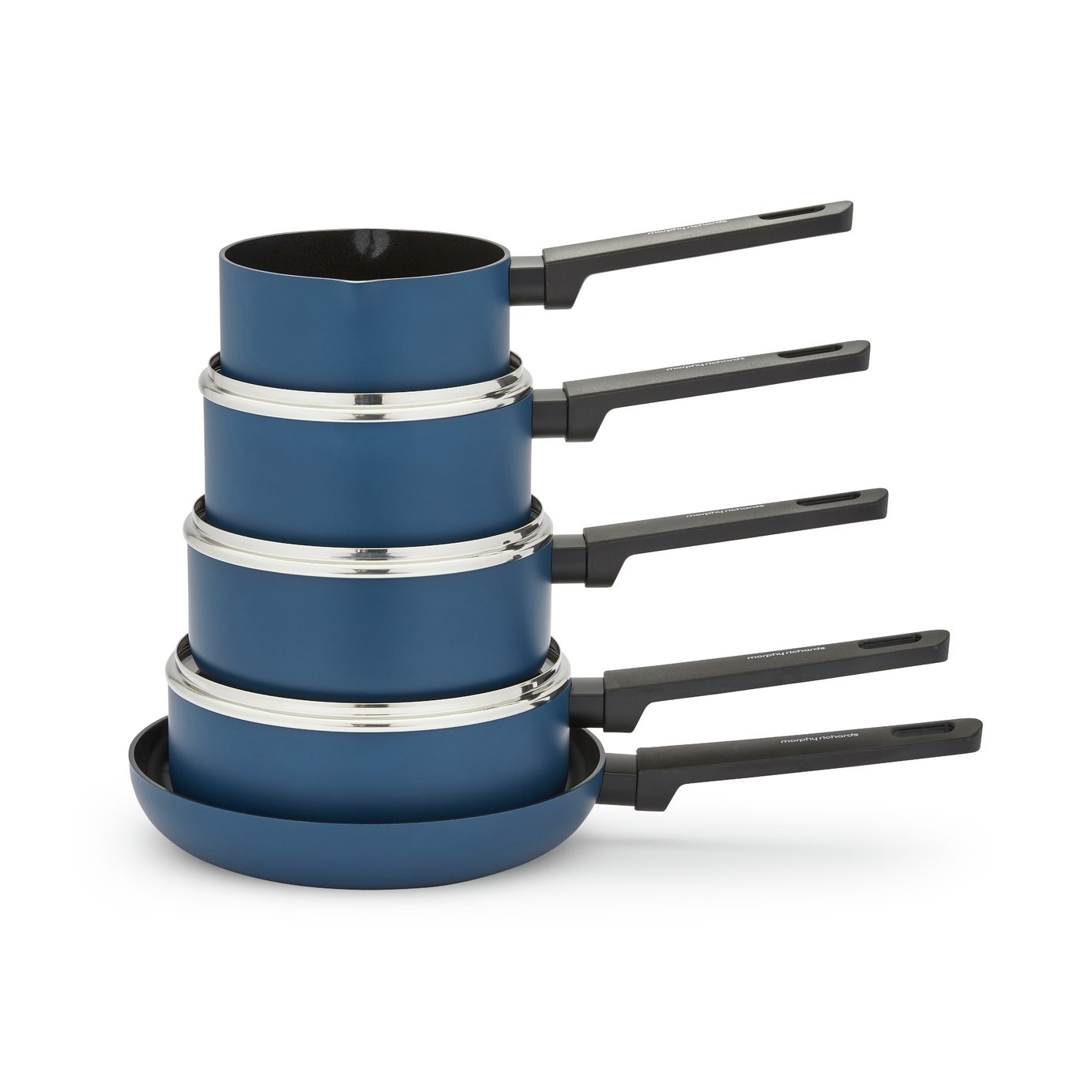 Morphy Richards 5 Piece Aluminium Saucepan Set - Blue