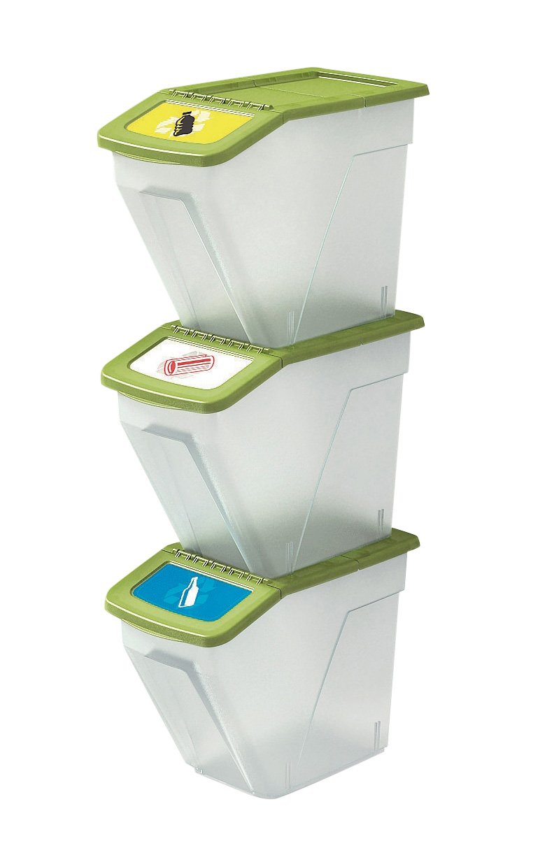 Curver 34 Litre Recycling Bins - Set of 3