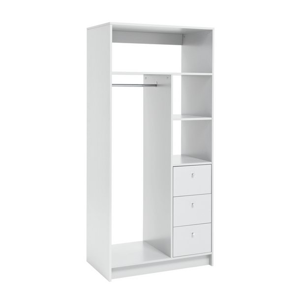 Buy Argos Home Malibu 3 Drawers Open Storage Wardrobe - White | Wardrobes | Argos
