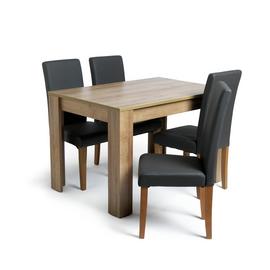 Argos Home Miami Oak Effect Dining Table & 4 Chairs