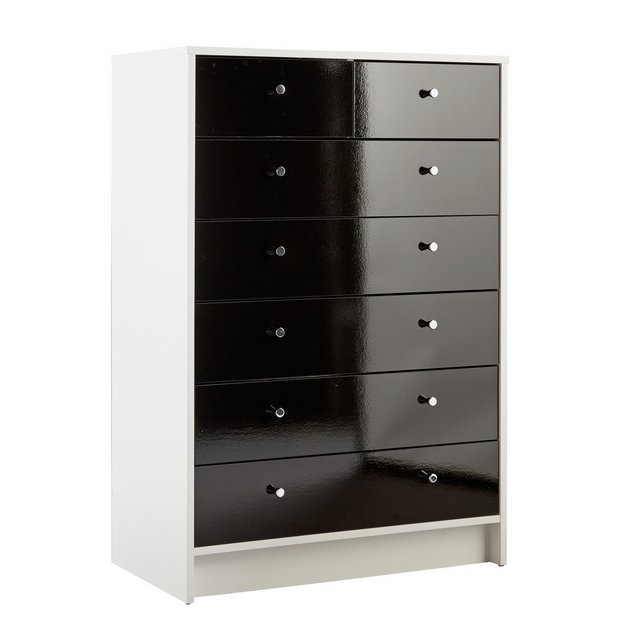 Buy Argos Home Malibu 5 2 Drawer Chest Black Gloss White