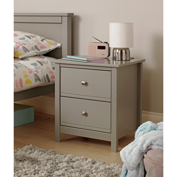 Buy Argos Home Brooklyn 2 Drawer Bedside Table Grey Kids