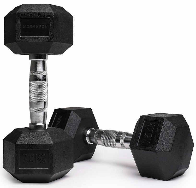 Northern Hex Cast Iron Dumbbells Set - 2 x 7.5Kg
