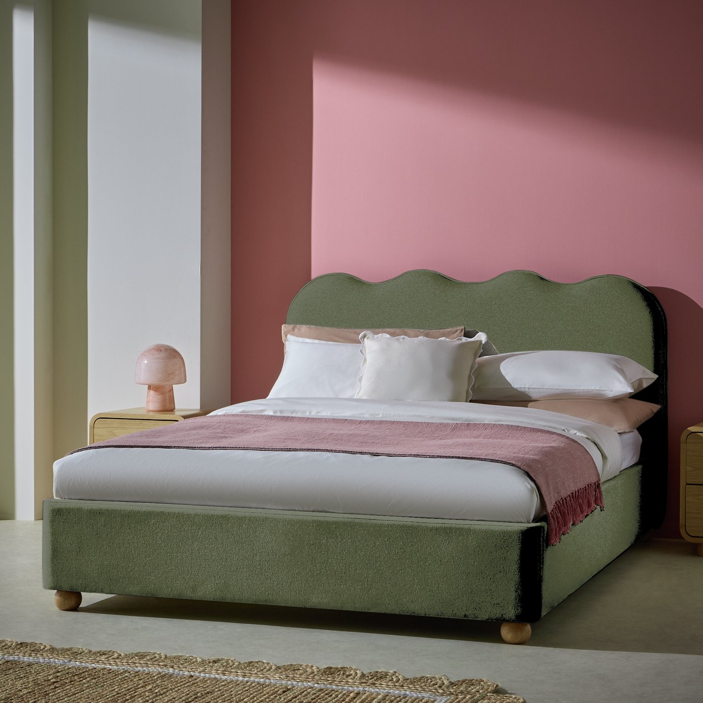 Habitat Onda End Lift Double Ottoman Bed - Green