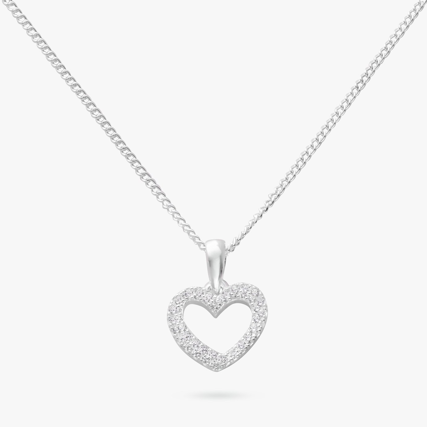 Revere Sterling Silver Open Heart Pendant Necklace