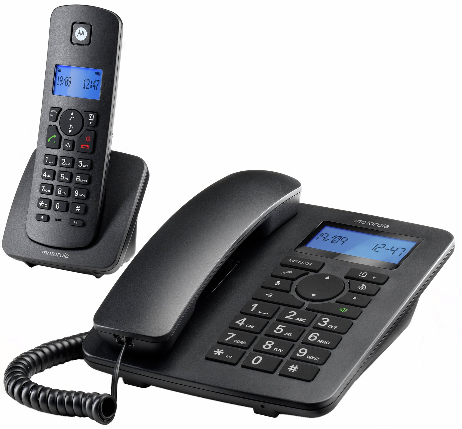 Motorola C4201 Corded Telephone with Digital Cordless Handset - Twin