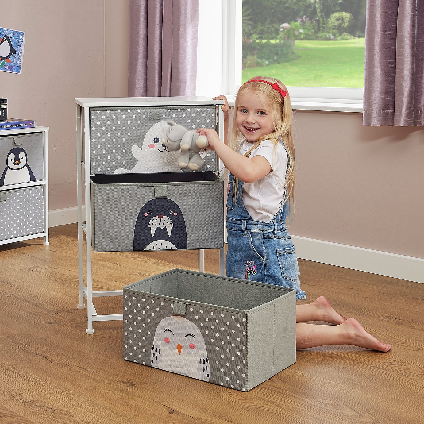 Liberty House Toys Kids Arctic 3 Drawer Storage Unit - Grey