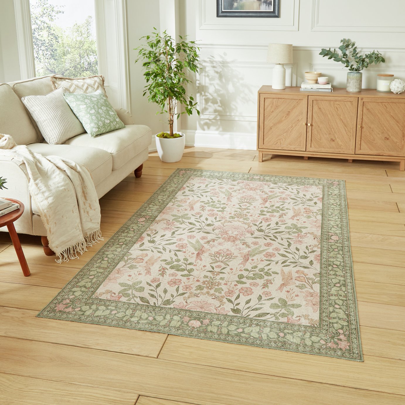 Think Rugs Versailles Green Flatweave Rug - 152x230cm