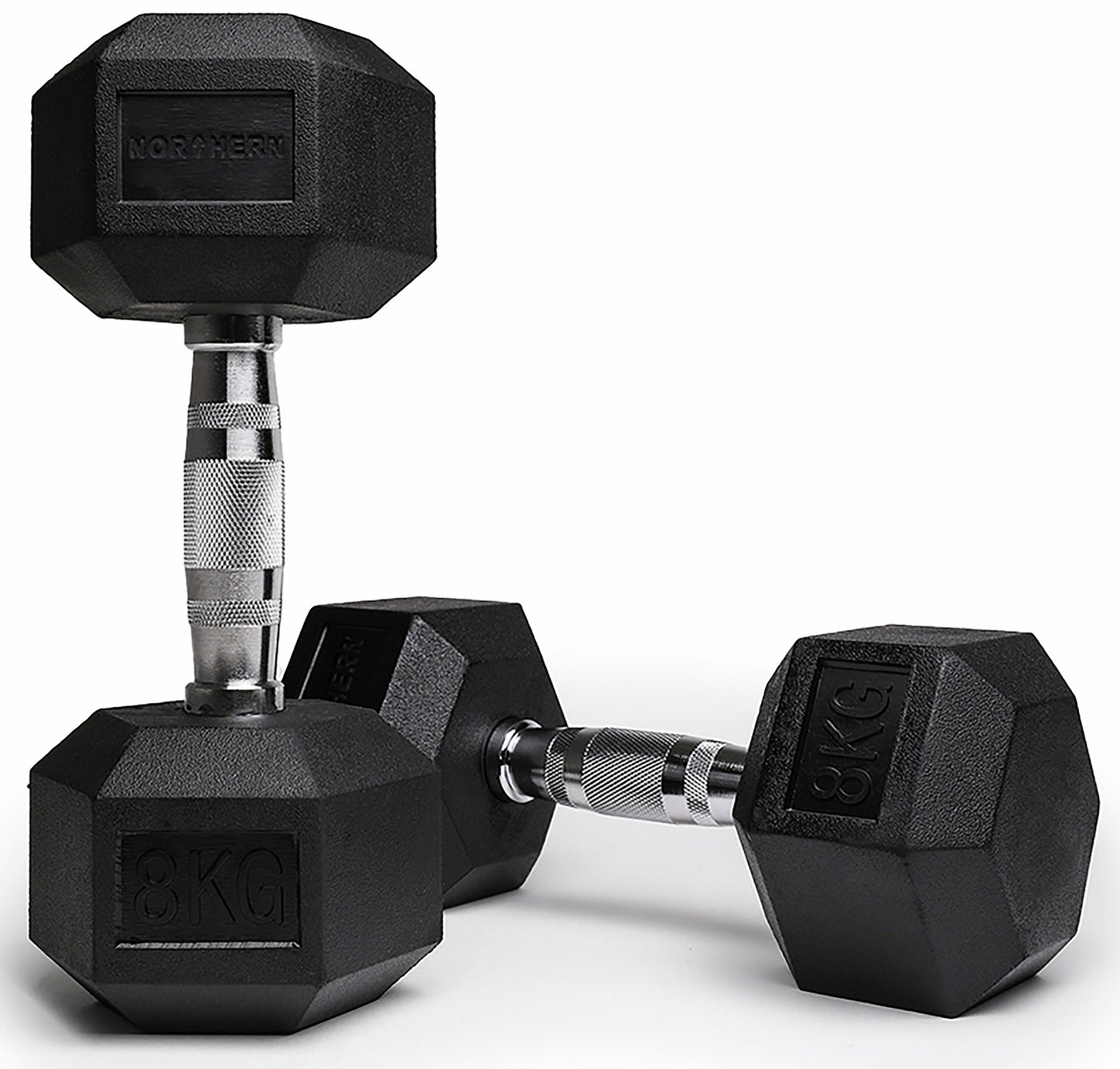Northern Hex Cast Iron Dumbbells Set - 2 x 8Kg