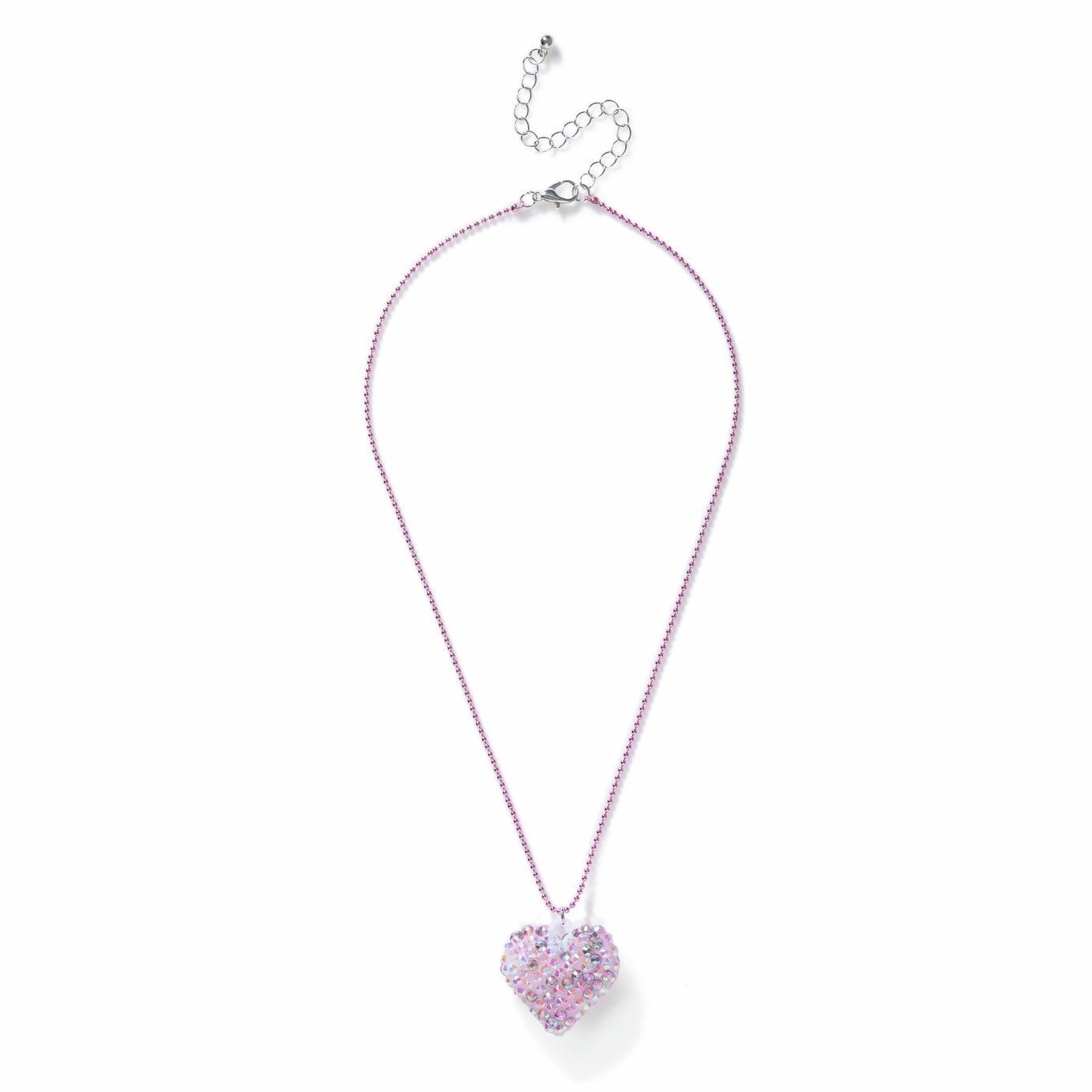 Flitzy Glittery Pink Heart Pendant Necklace