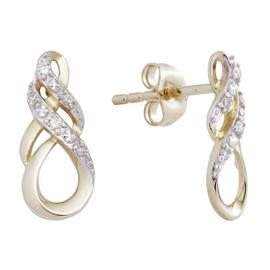 Revere 9ct Gold 0.05ct tw Diamond Twist Stud Earrings