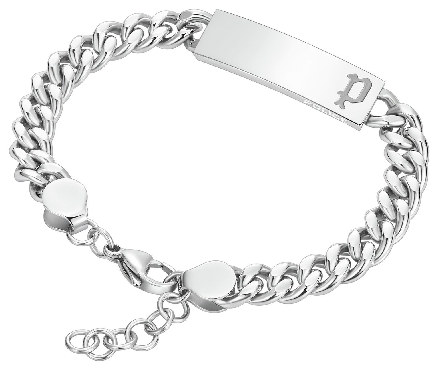 Police Polished Stainless Steel Plain Motif Bracelet