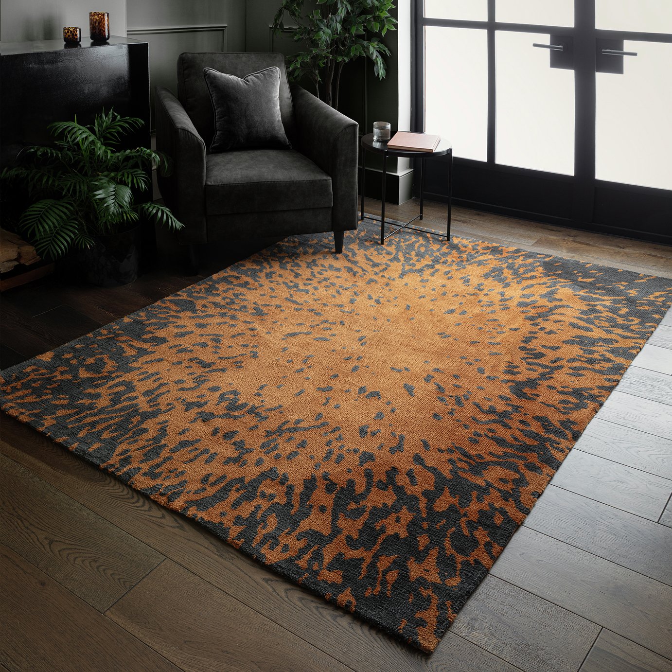 Asiatic Wilder Splash Spice Orange Cut Pile Rug - 160x230cm