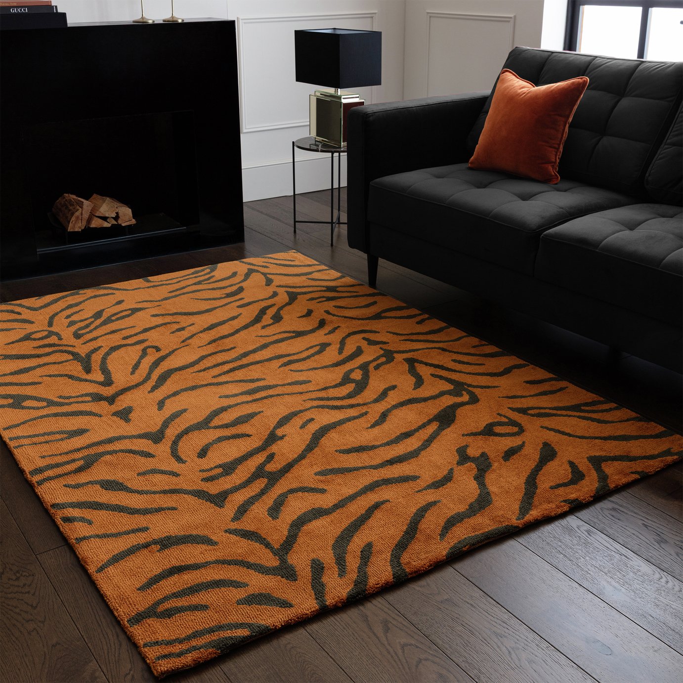 Asiatic Wilder Tiger Spice Orange Cut Pile Rug - 160x230cm