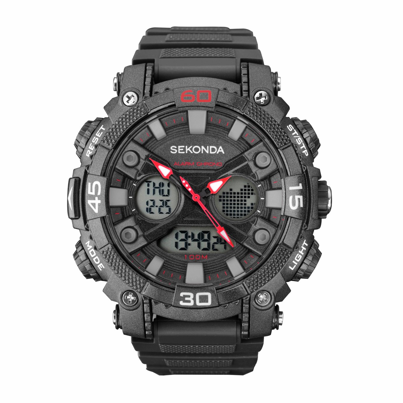 Sekonda Men's Black Plastic Strap Digital Sports Watch