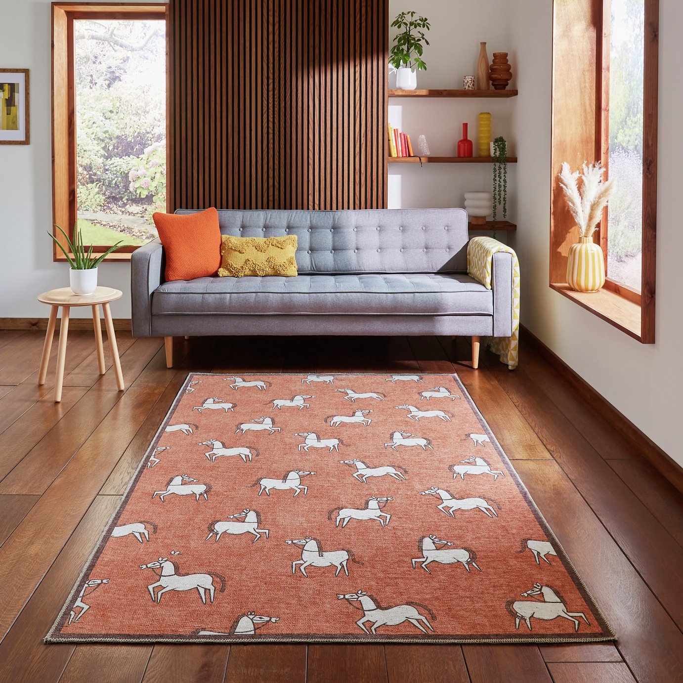 Scion Canter Spice Terracotta Flatweave Rug
