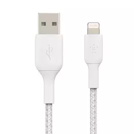 Belkin Braided USB-A to Lightning 6 Inch Cable - White