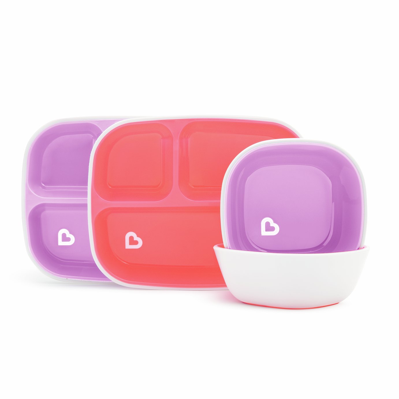 Munchkin Toddler Plate & Bowl Baby Feeding Set Pink & Purple