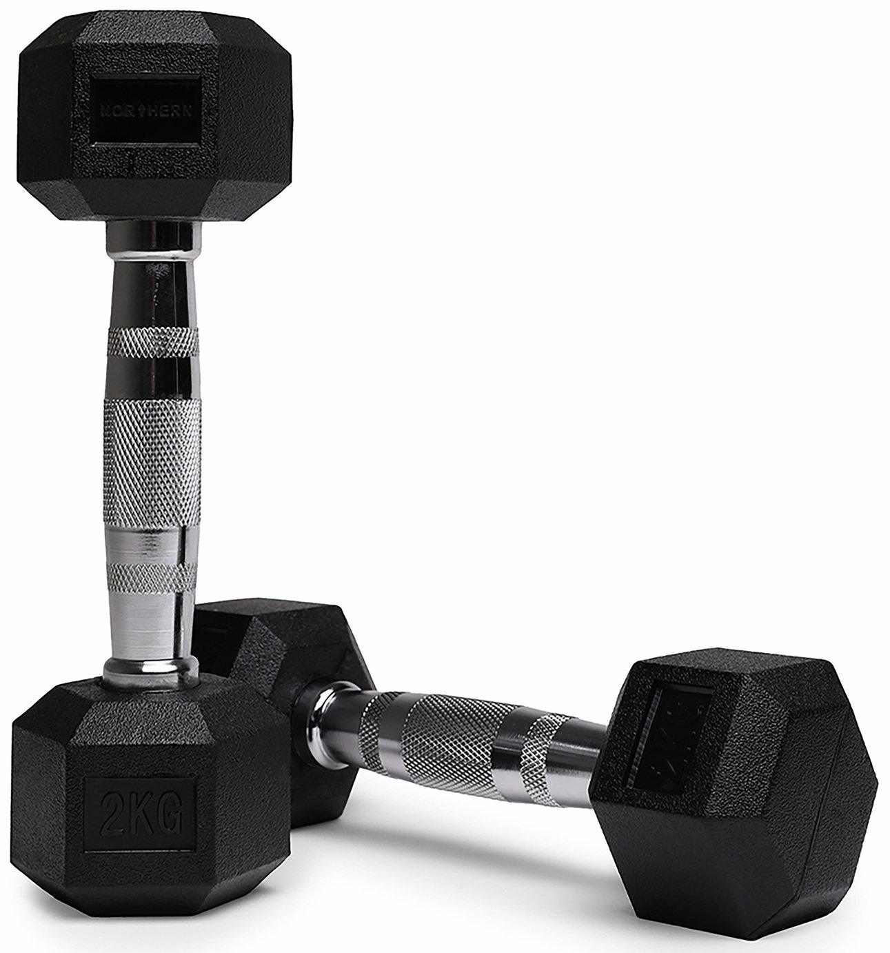 Northern Hex Cast Iron Dumbbells Set - 2 x 2Kg