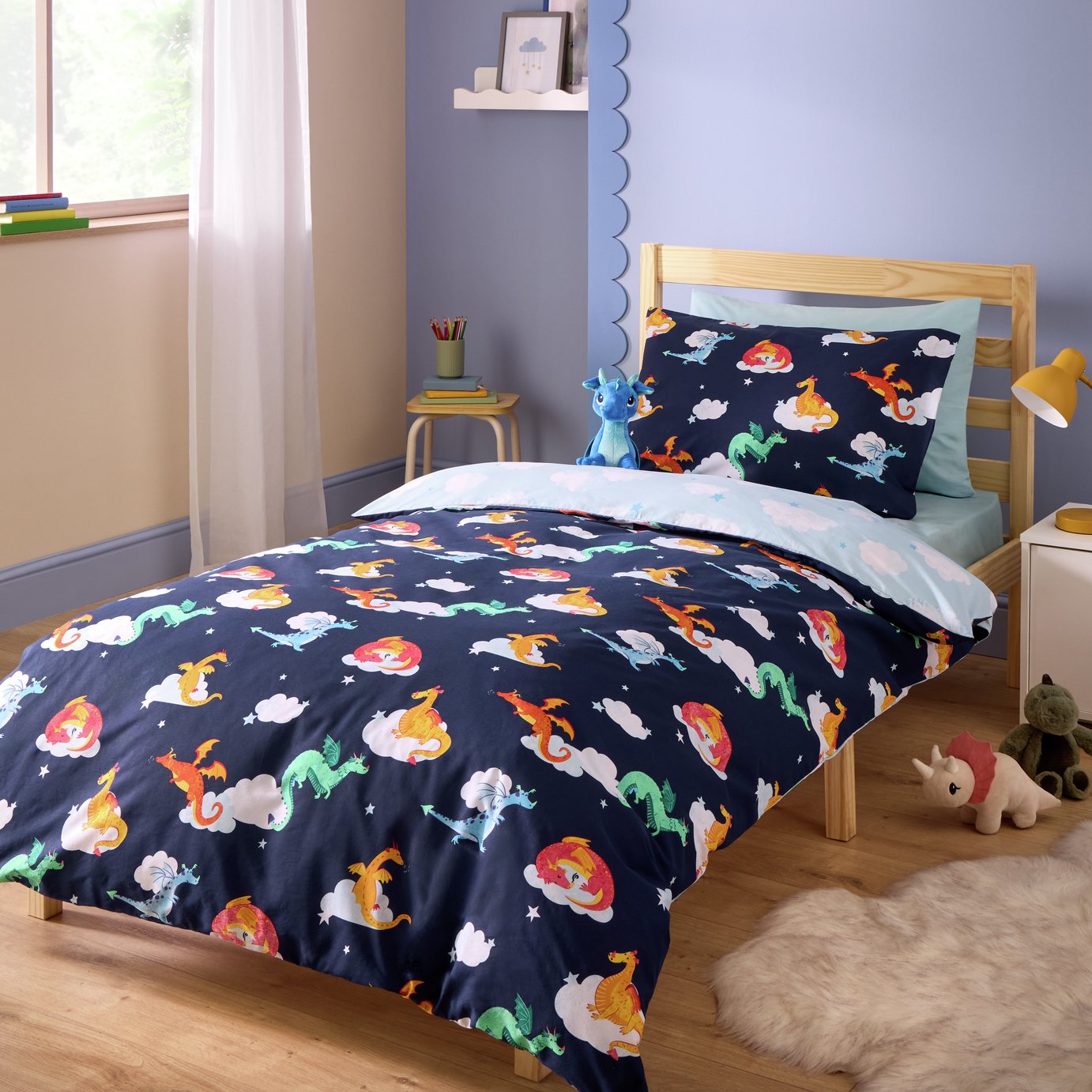 Argos Home Kids Dragon Blue Bedding Set