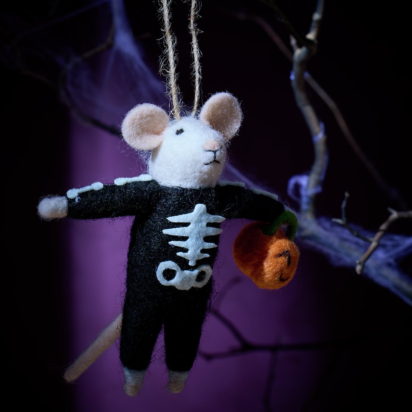 Argos Home Mouse In Skelton Felt Hanging Decoration
