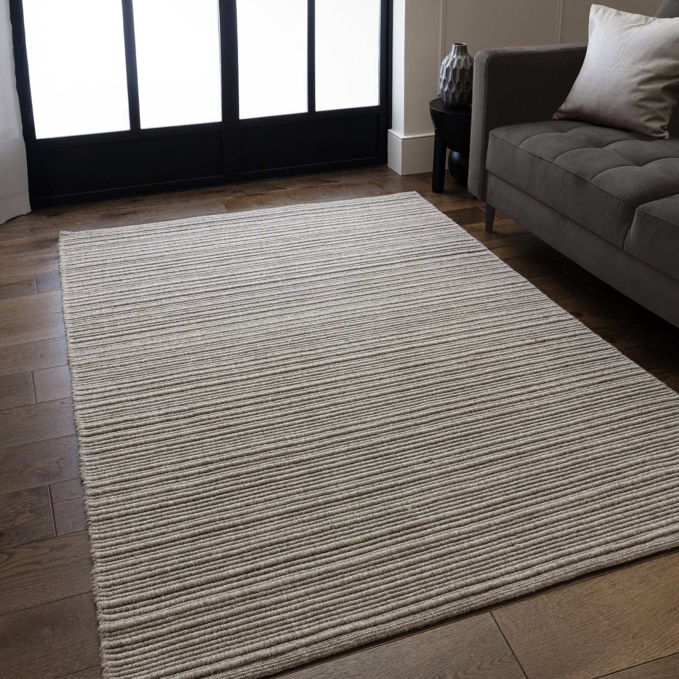 Asiatic Ravine Grey Wool Flatweave Rug - 160x230cm