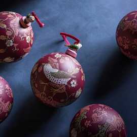 Habitat x Morris & Co. Ceramic Strawberry Thief Christmas Bauble