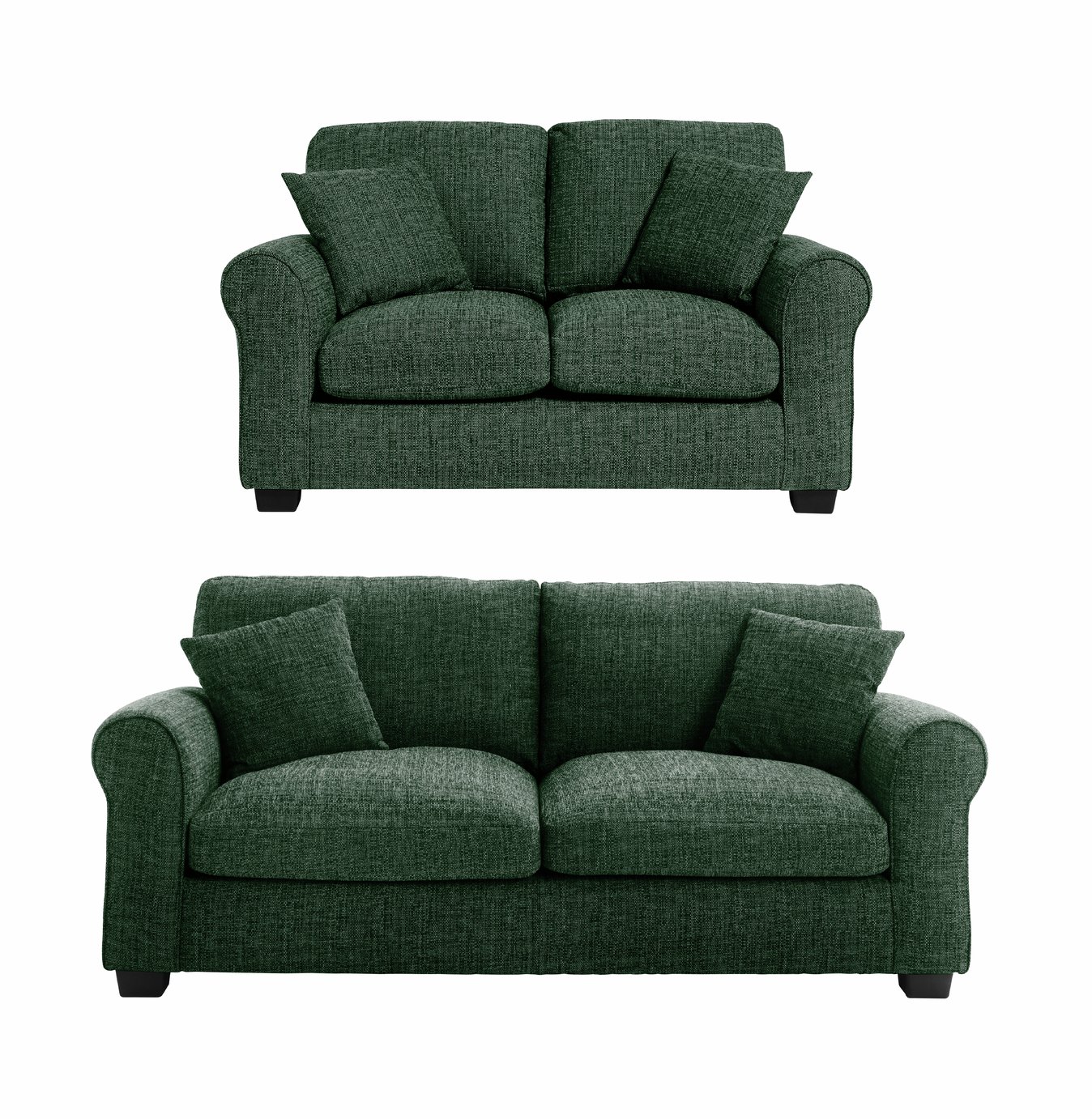 Argos Home Lisbon Fabric 2 Seater & 3 Seater Sofa - Green
