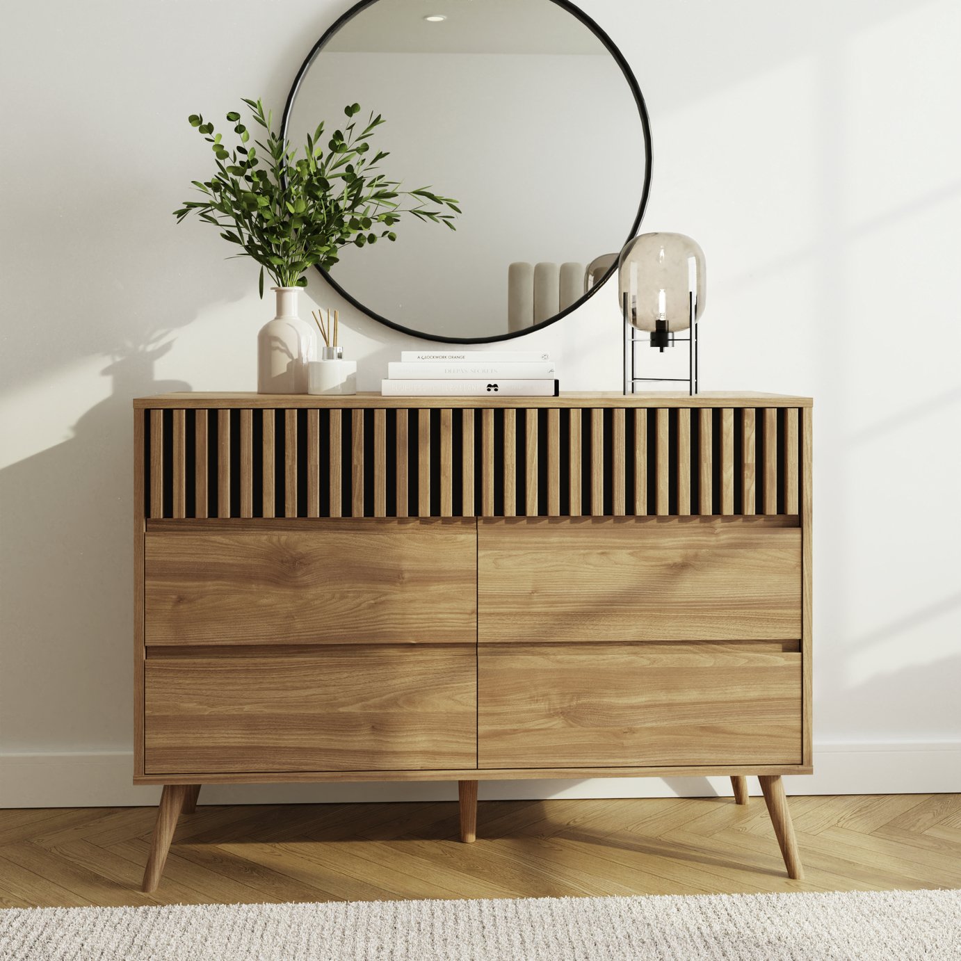 GFW Rowan 6 Drawer Chest - Oak