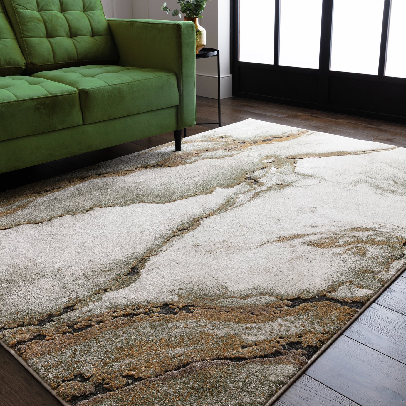 Asiatic Mirage Oasis Green Short Pile Rug - 160x230cm