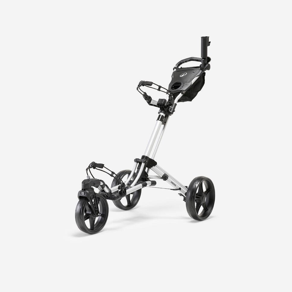 Decathlon 3-Wheel Golf Trolley 360 Degree - Silver