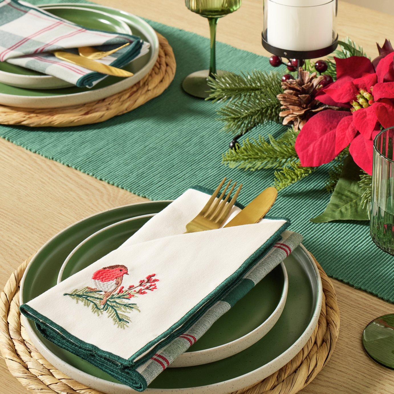 Argos Home Robin Set of 4 Napkins - White