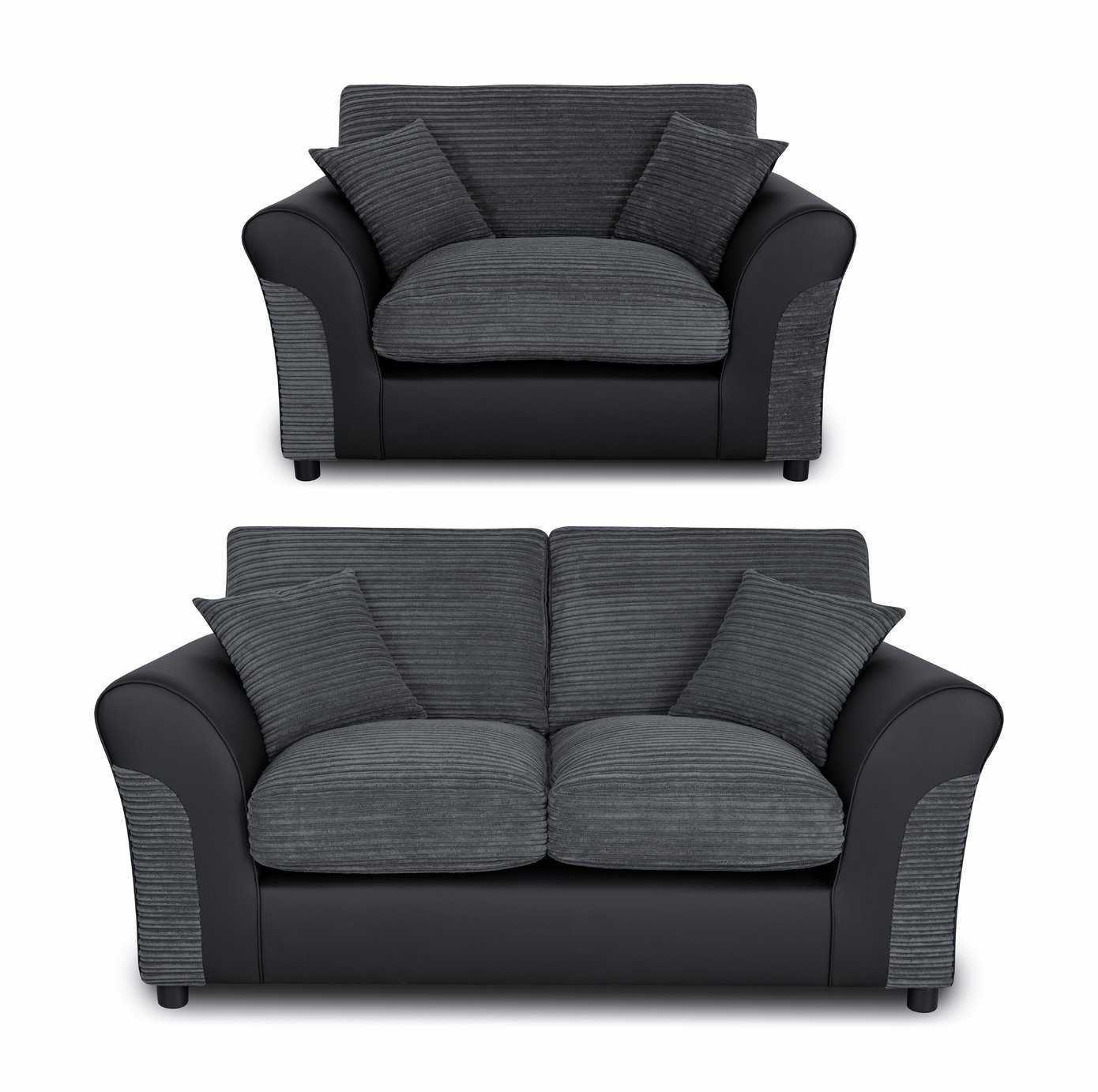 Argos Home Harry Chair & 2 Seater Sofa - Charcoal