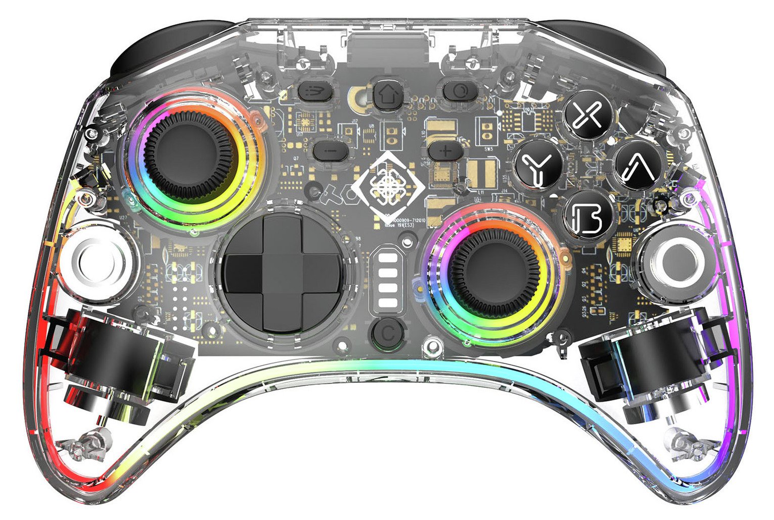 Deltaco GAM-198-T RGB Nintendo Switch 2 Wireless Controller - Clear