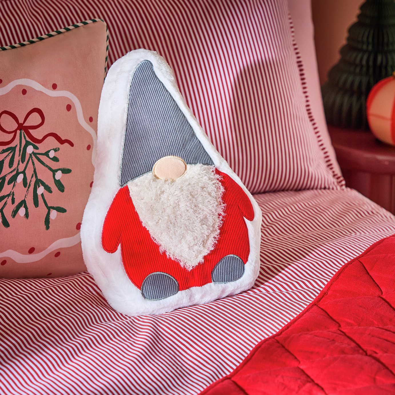 Argos Home Gonk Shaped Cushion Red - 40x28cm